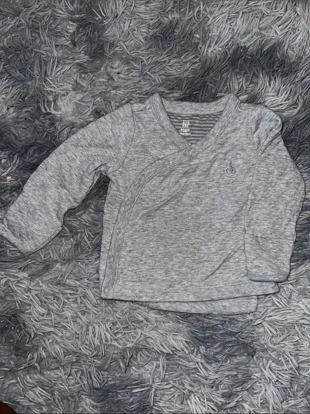 Baby Gap Gray Wrap-Front Long-Sleeve Top
